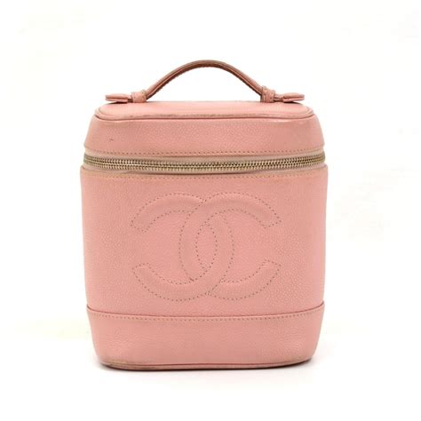 chanel pink vintage vanity cosmetic bag|vanity Chanel bag price.